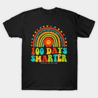 100 Days Of School Teacher Boy Girl 100 Days Smarter Rainbow T-Shirt